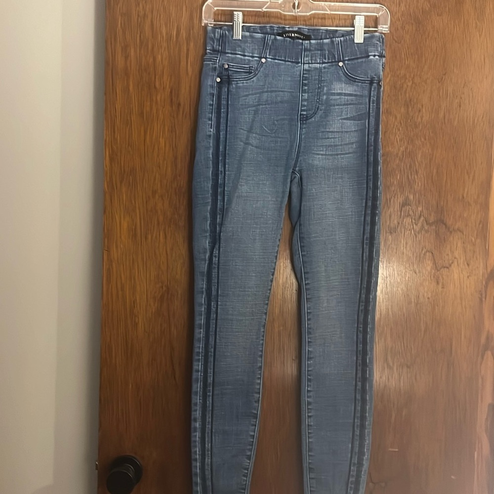 Liverpool Blue Denim Distressed Jeans Leggings - Ankle Skinny